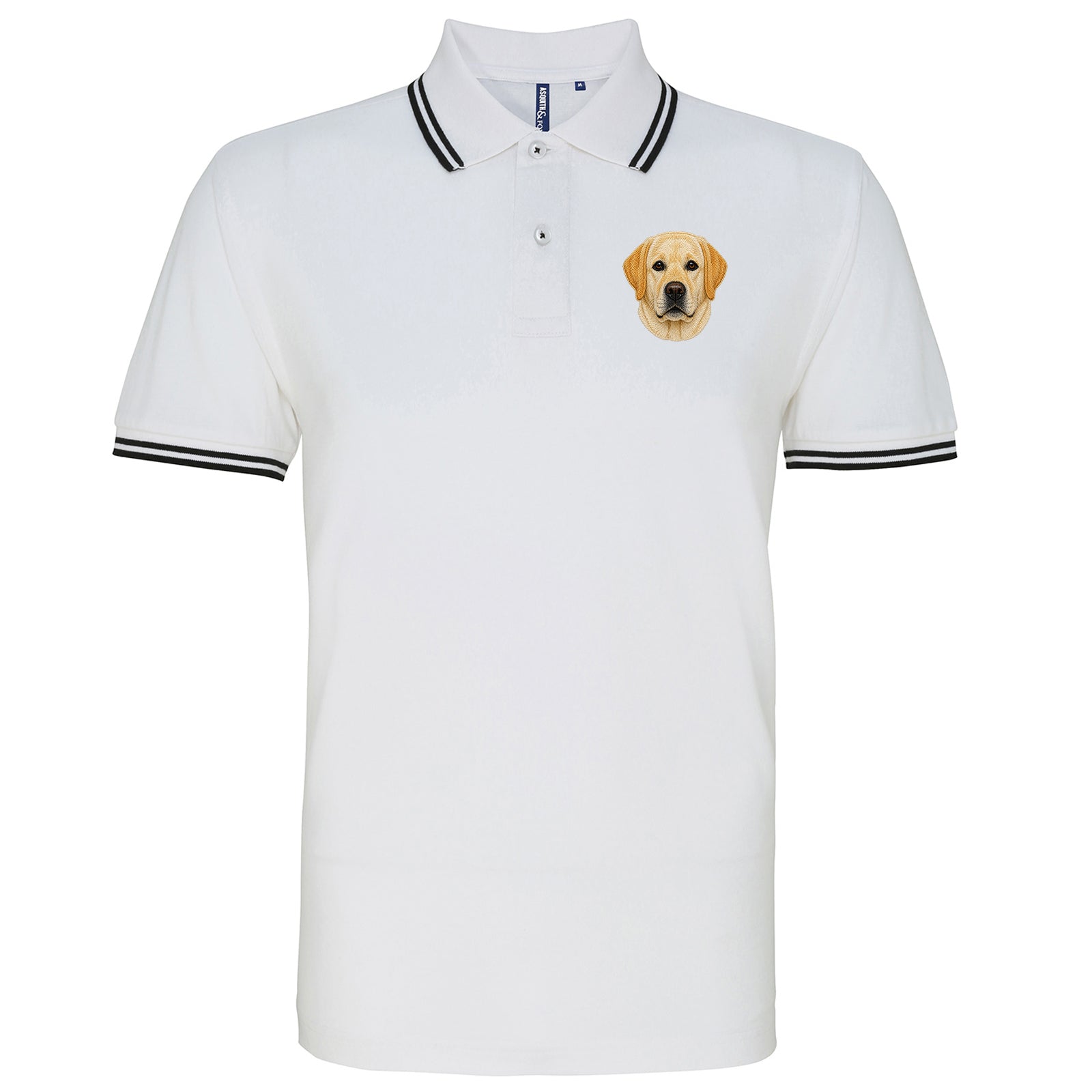 Labrador Dog Face Tipped Polo Shirt