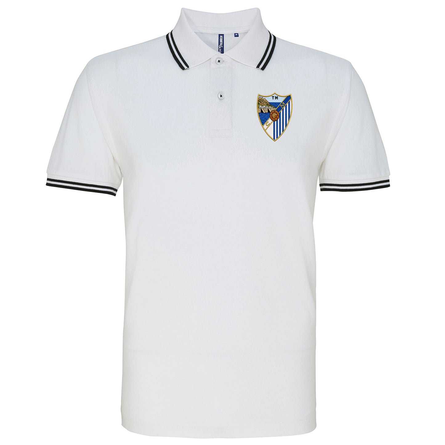 Retro Malaga 1948 Football Tipped Polo Shirt