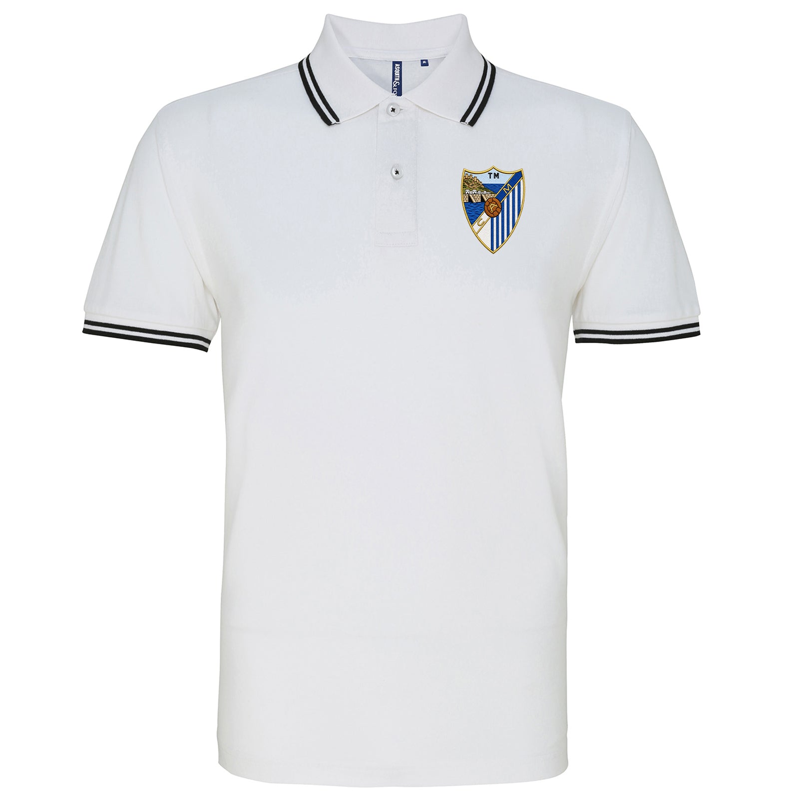 Retro Malaga 1948 Football Tipped Polo Shirt