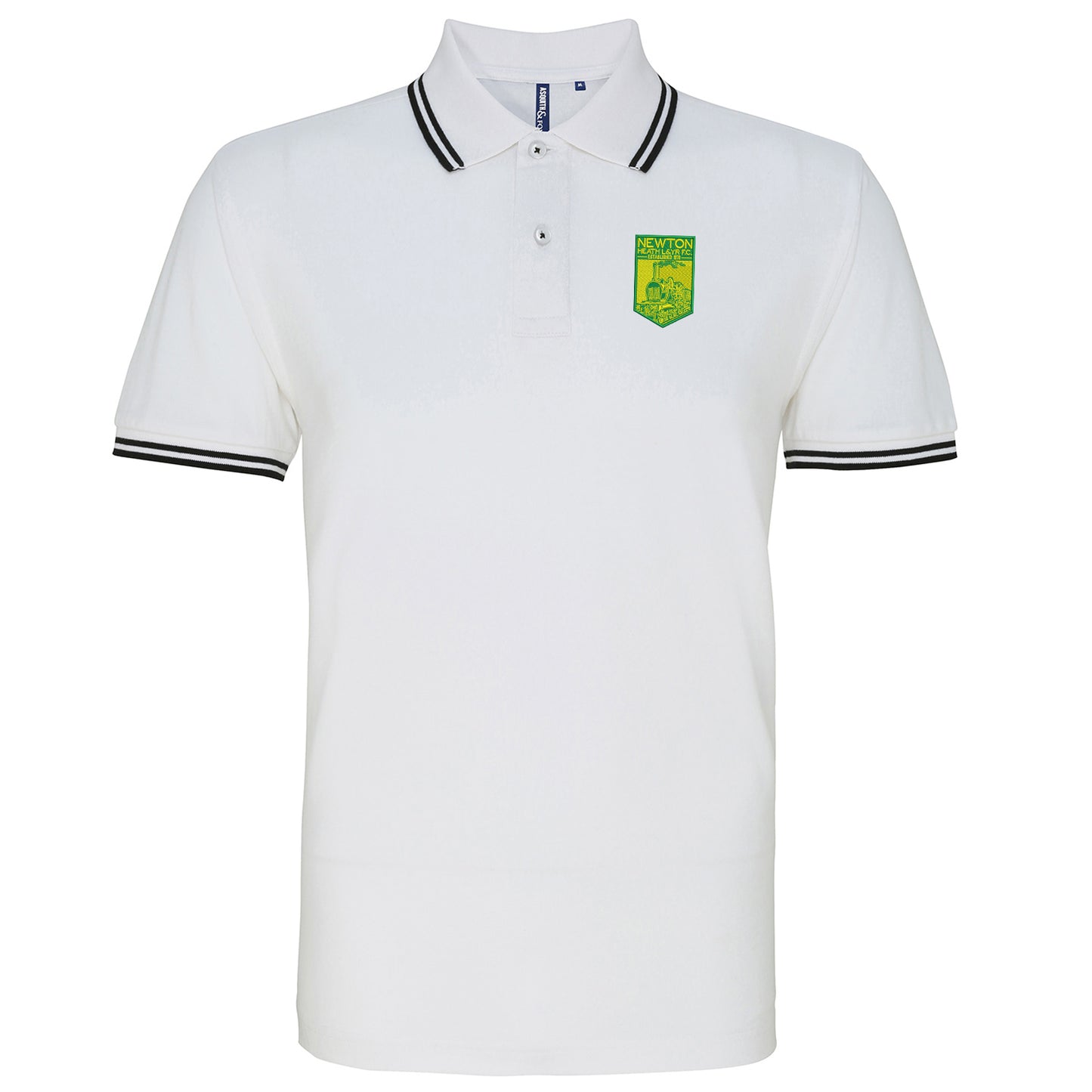 Retro Newton Heath LYR Embroidered Tipped Polo Shirt