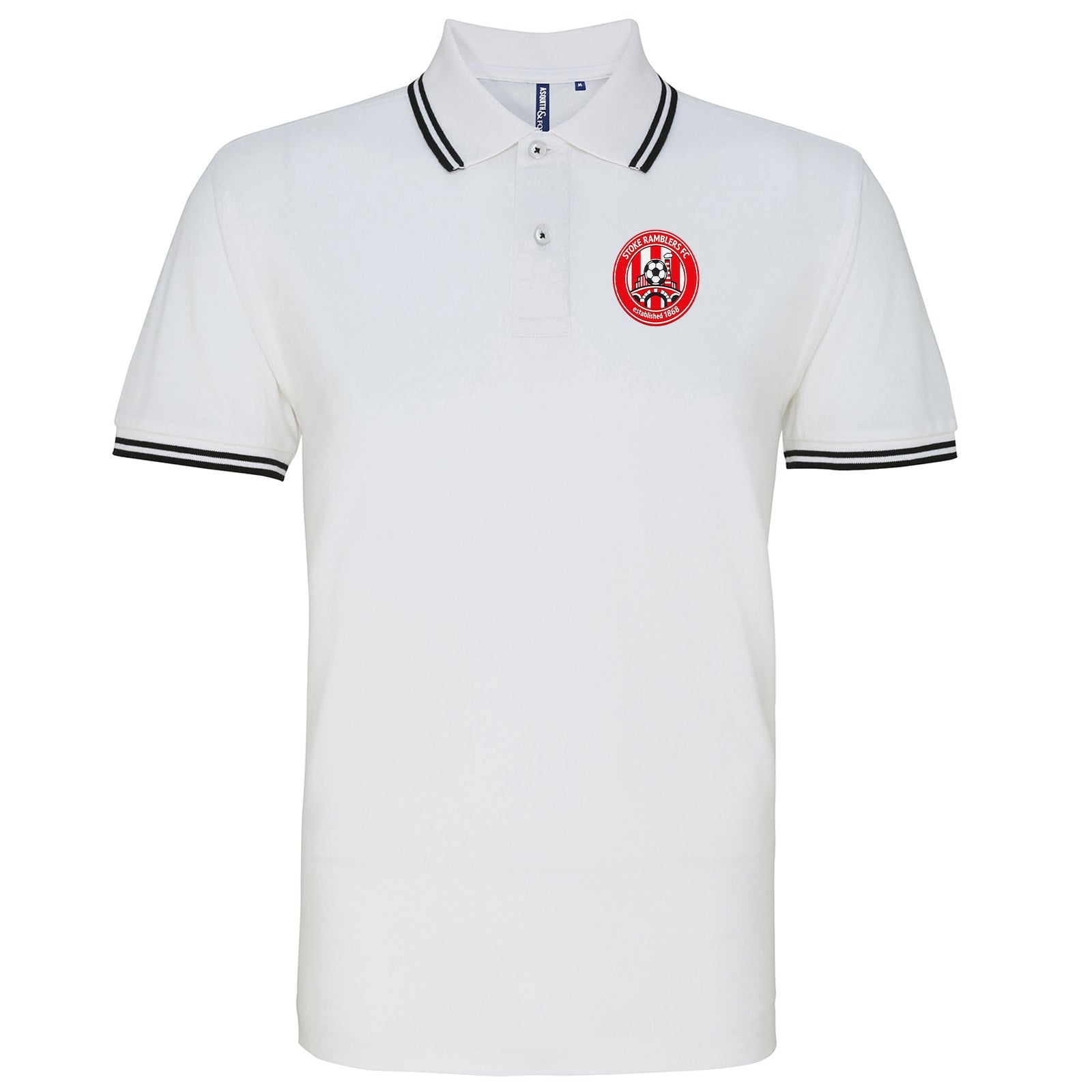 Retro Stoke City Football Tipped Polo Shirt 