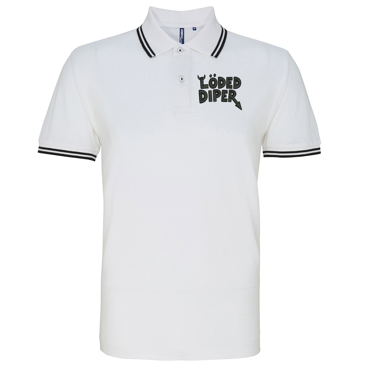 Loded Diper Rock Band Tipped Polo Shirt 