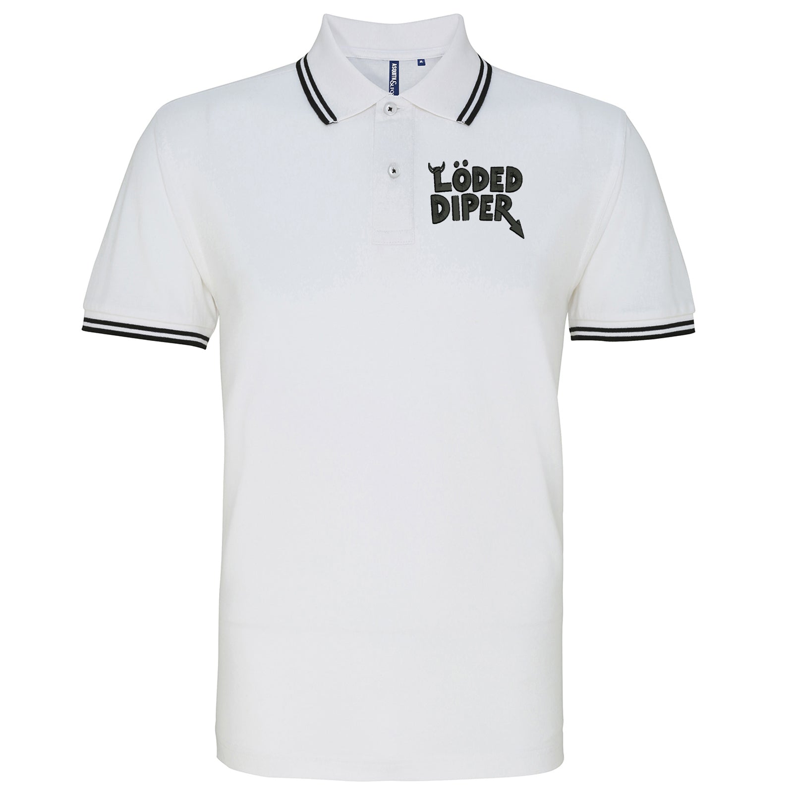 Loded Diper Rock Band Tipped Polo Shirt 