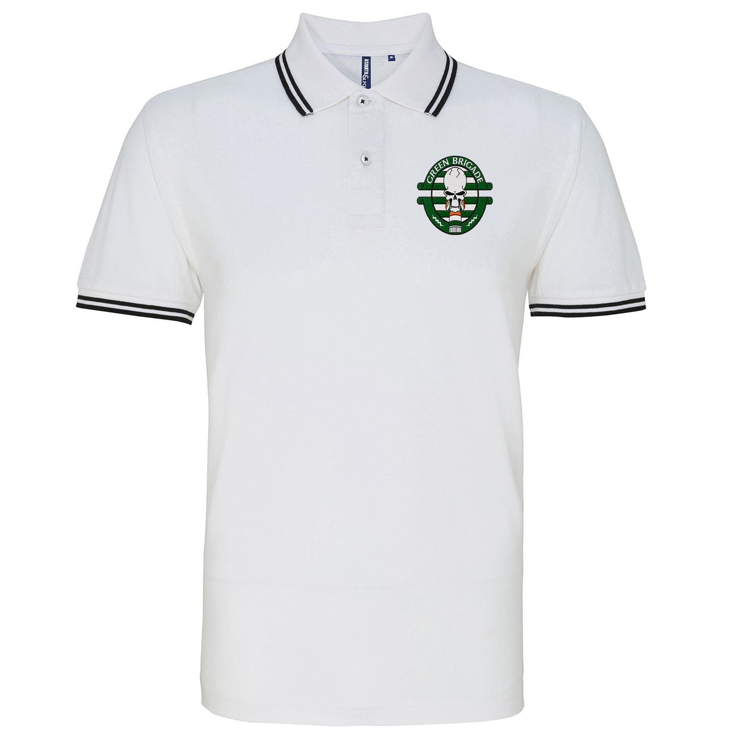 Green Brigade Celtic Football Tipped Polo Shirt 