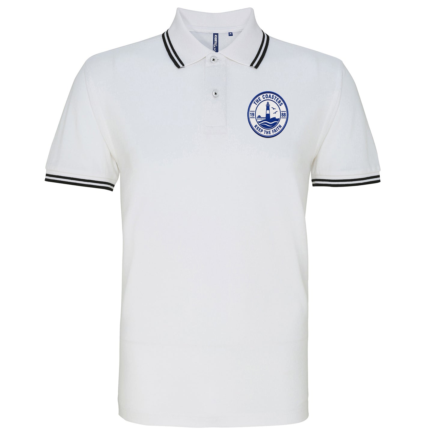 The Coasters Keep The Faith Embroidered Tipped Polo Shirt