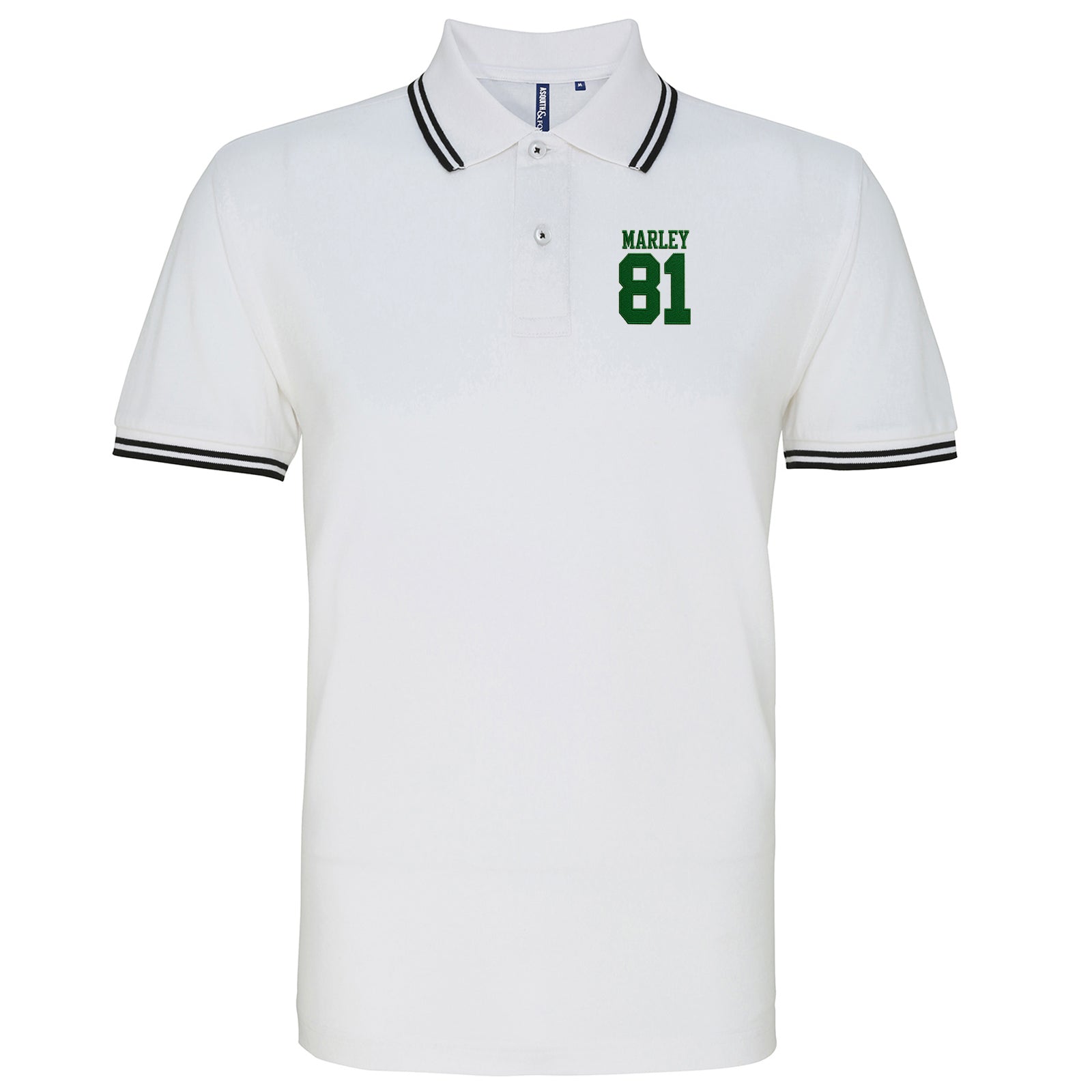 Bob Marley Football Tipped Polo Shirt