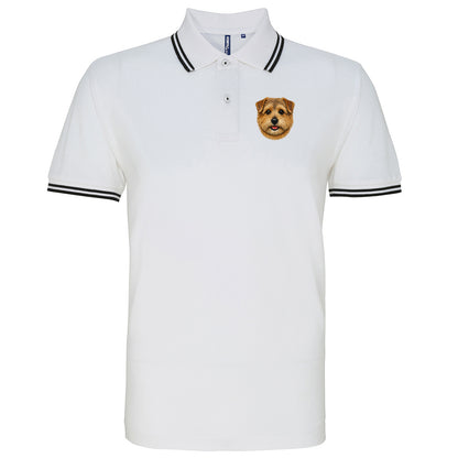 Norfolk Terrier Dog Face Tipped Polo Shirt 