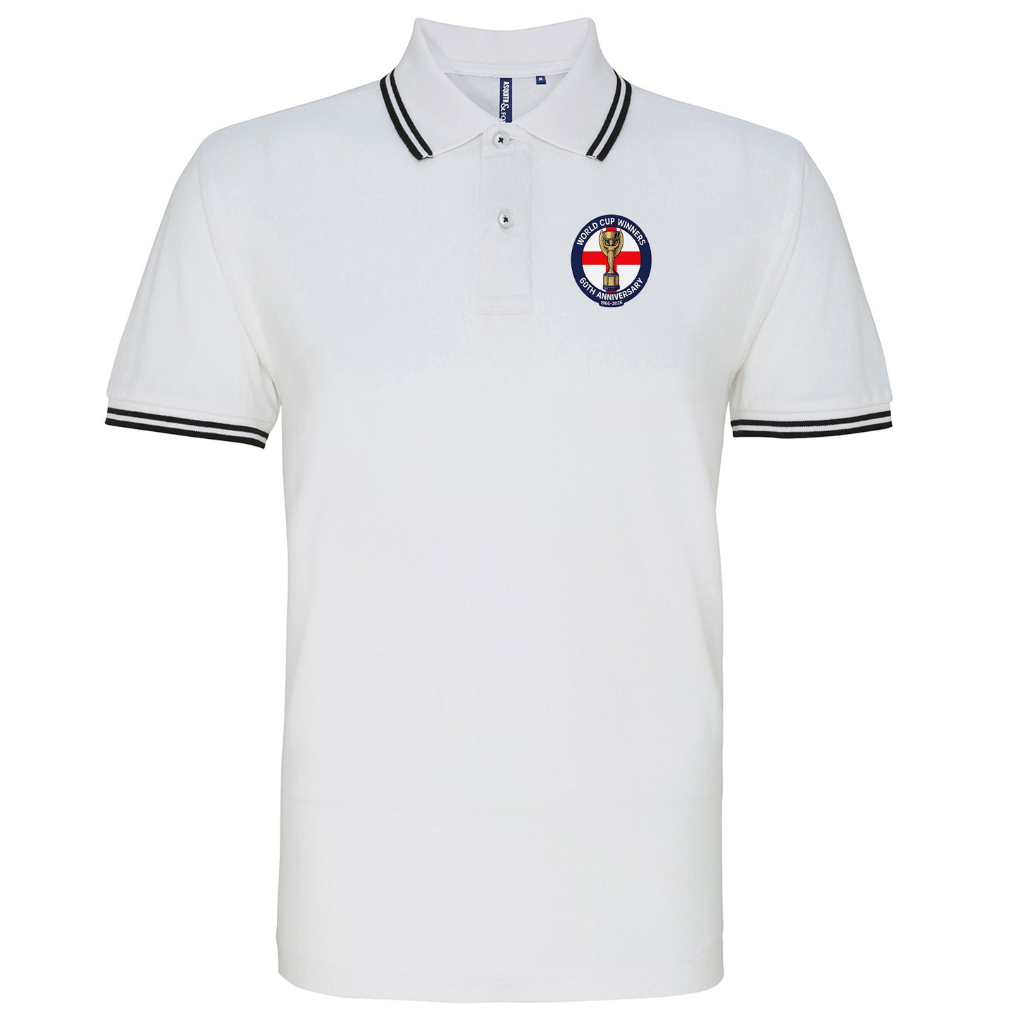 Retro England Football Tipped Polo Shirt