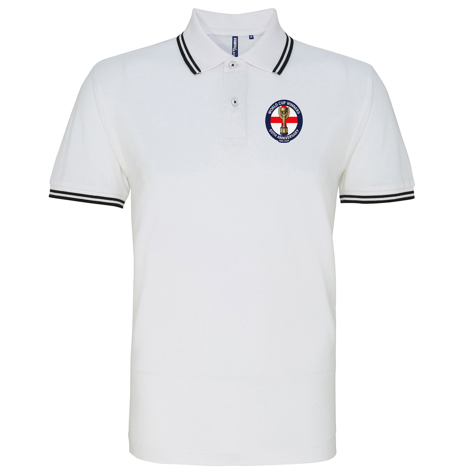 Retro England Football Tipped Polo Shirt