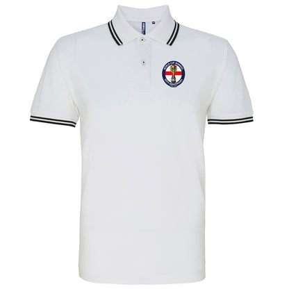 Retro England Football Tipped Polo Shirt