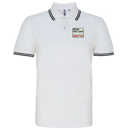 Retro White Hart Lane Tipped Polo Shirt