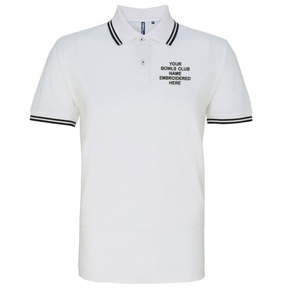 Personalised Bowls Club Embroidered Tipped Polo Shirt