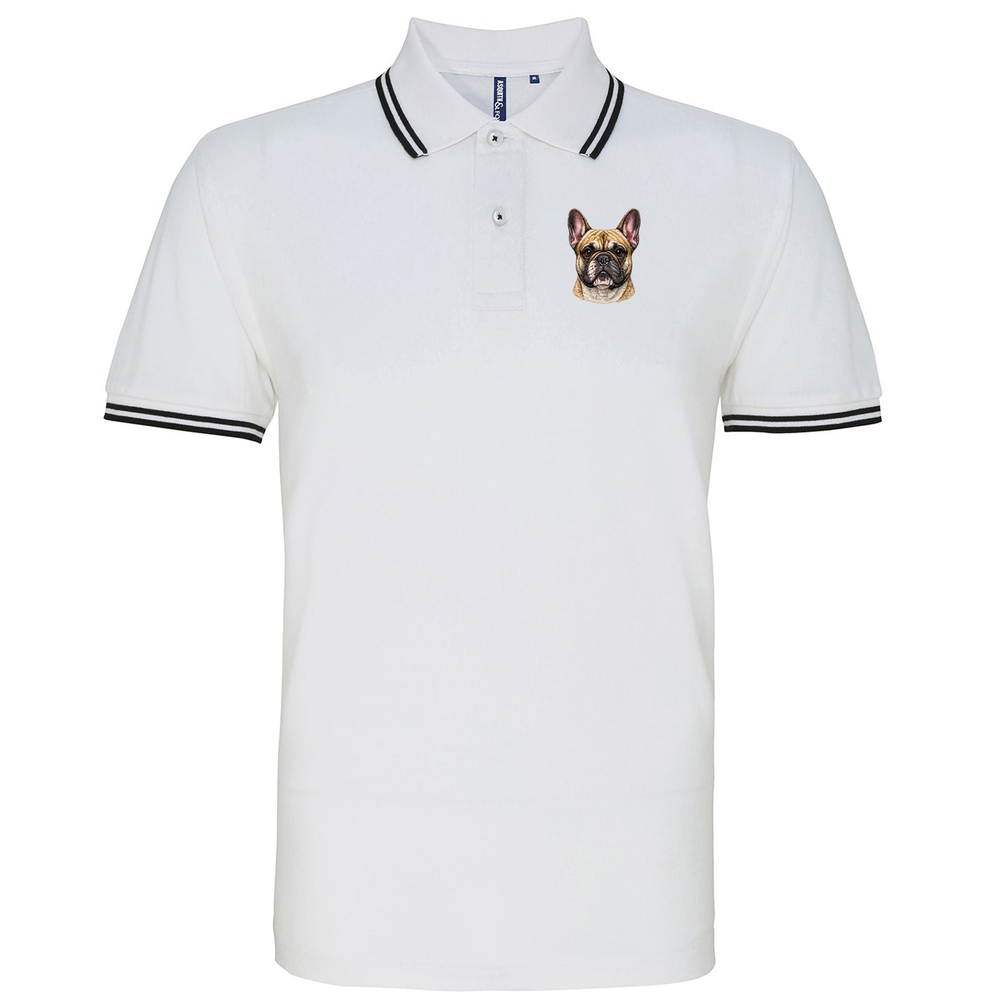 French Bulldog Dog Face Tipped Polo Shirt