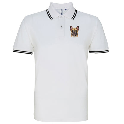 French Bulldog Dog Face Tipped Polo Shirt