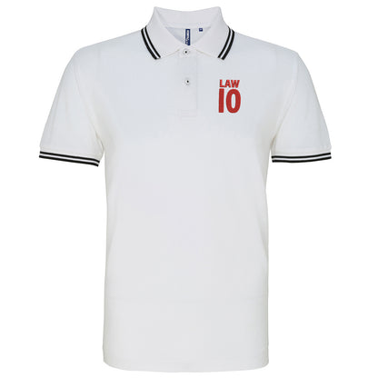 Law 10 Embroidered Tipped Polo Shirt