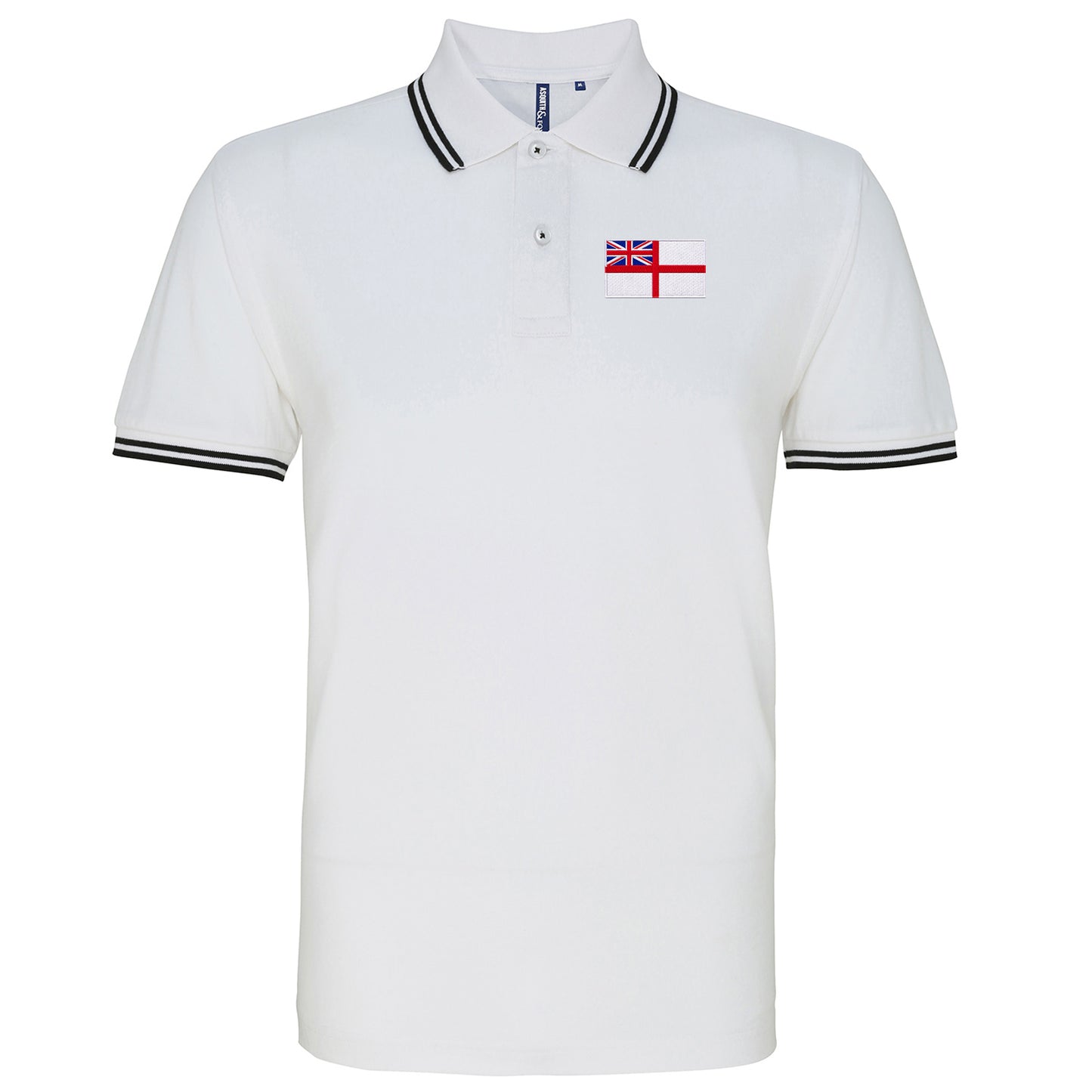 Royal Navy White Ensign Flag Tipped Polo Shirt