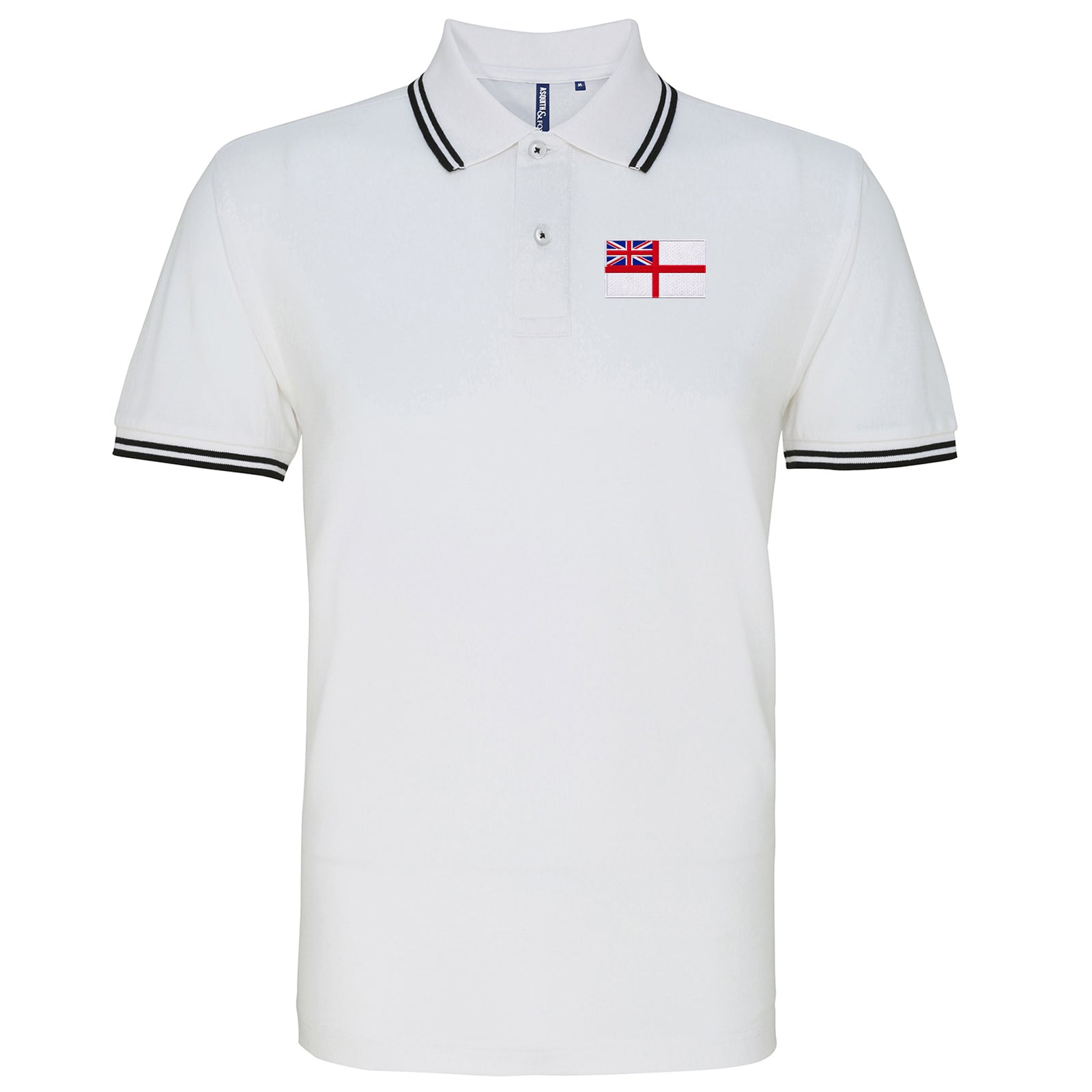 Royal Navy White Ensign Flag Tipped Polo Shirt