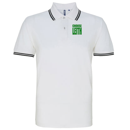 Hibs FC Choose Leith Football Tipped Polo Shirt