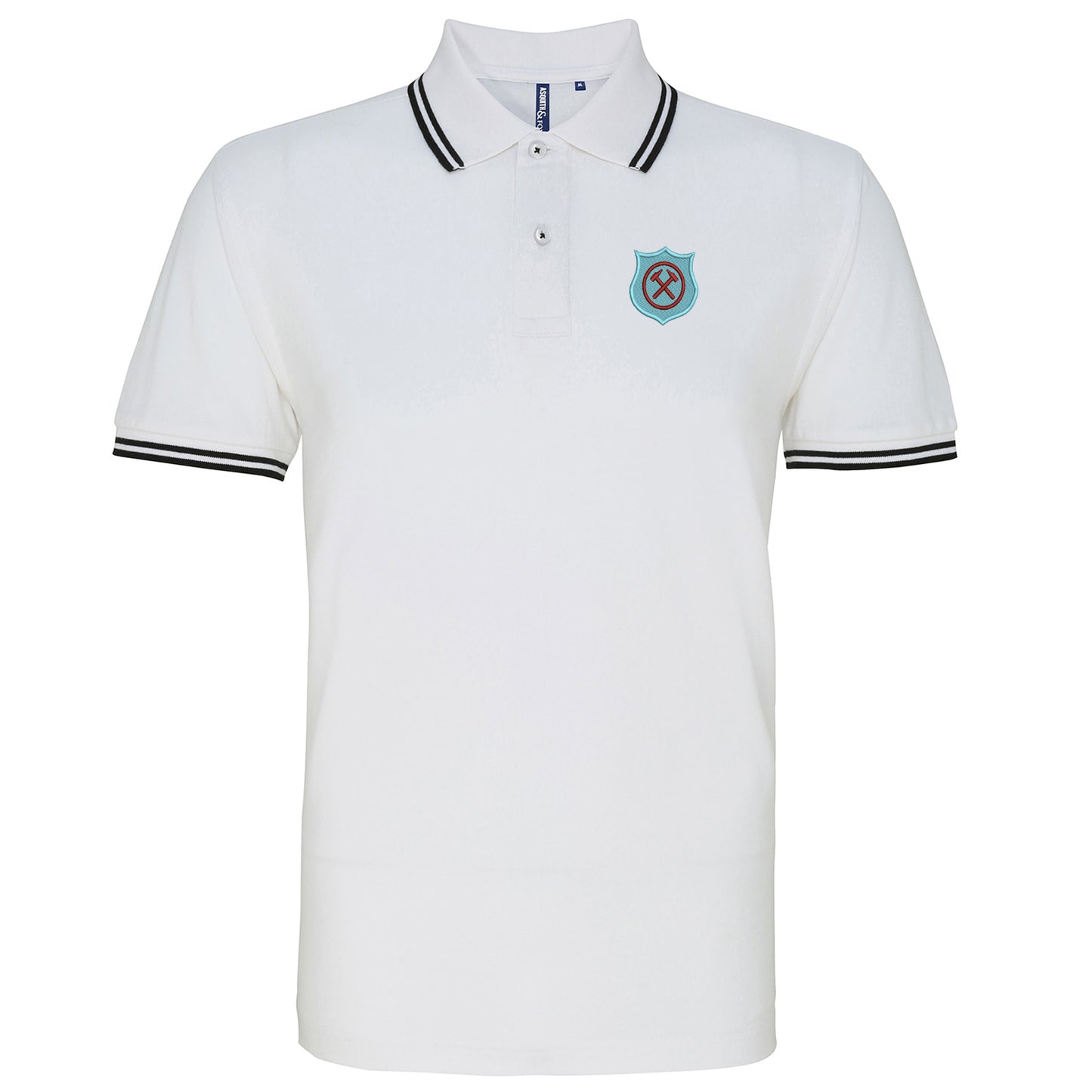 Retro West Ham 1923 Embroidered Tipped Polo Shirt