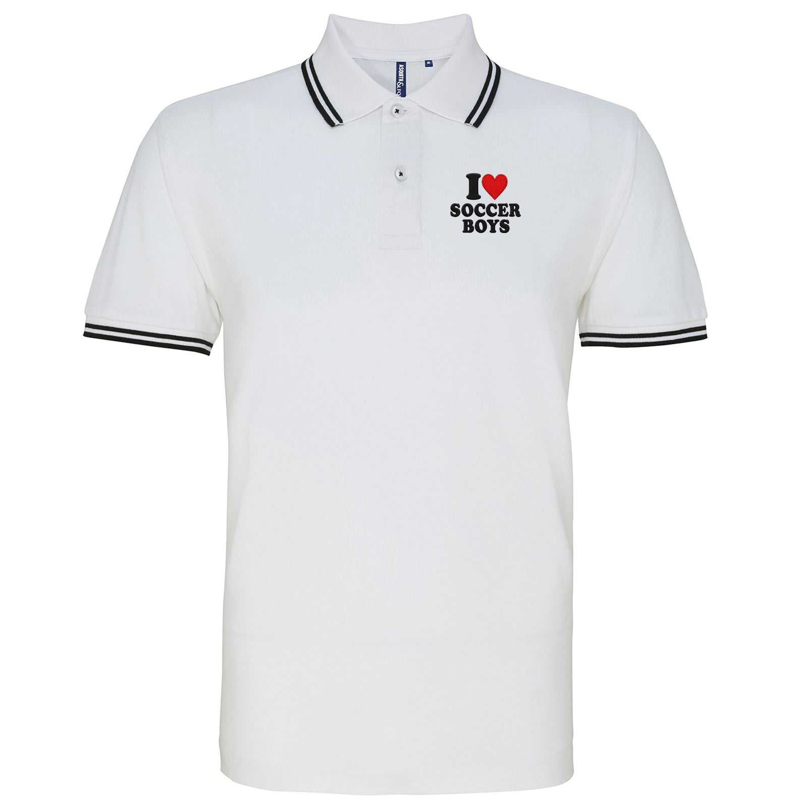 I Love Soccer Boys Tipped Polo Shirt 