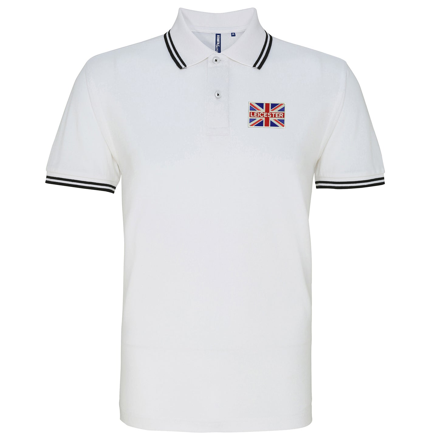 Leicester Coloured Embroidered Union Jack Tipped Polo Shirt