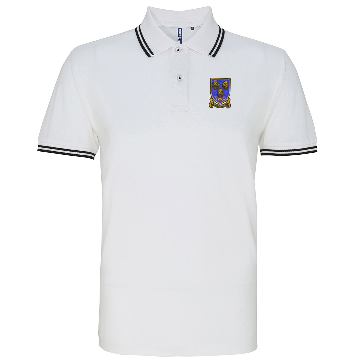 Retro Shrewsbury 1993 Embroidered Tipped Polo Shirt