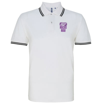 Macho Man Embroidered Tipped Polo Shirt