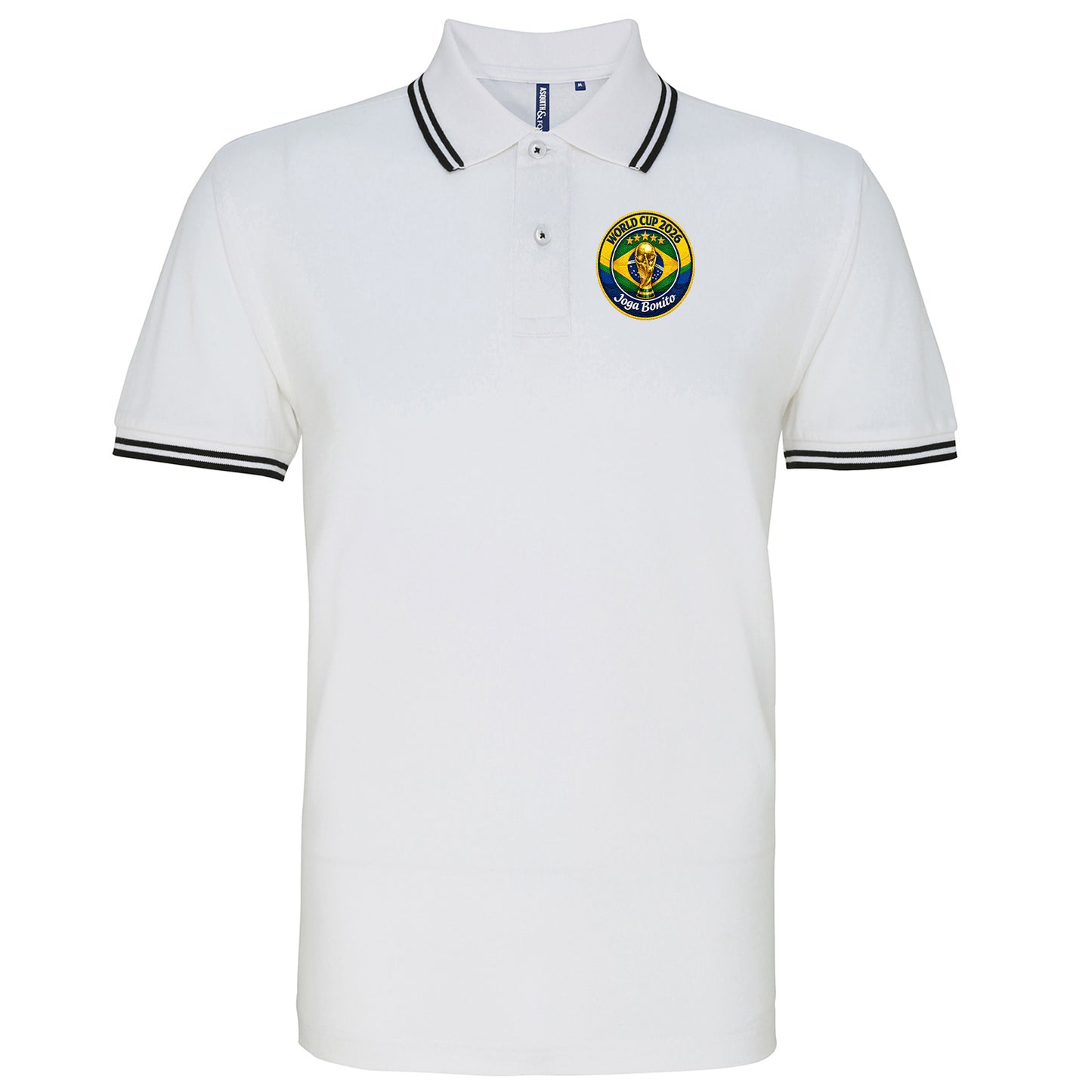 Brazil World Cup 2026 Football Tipped Polo Shirt