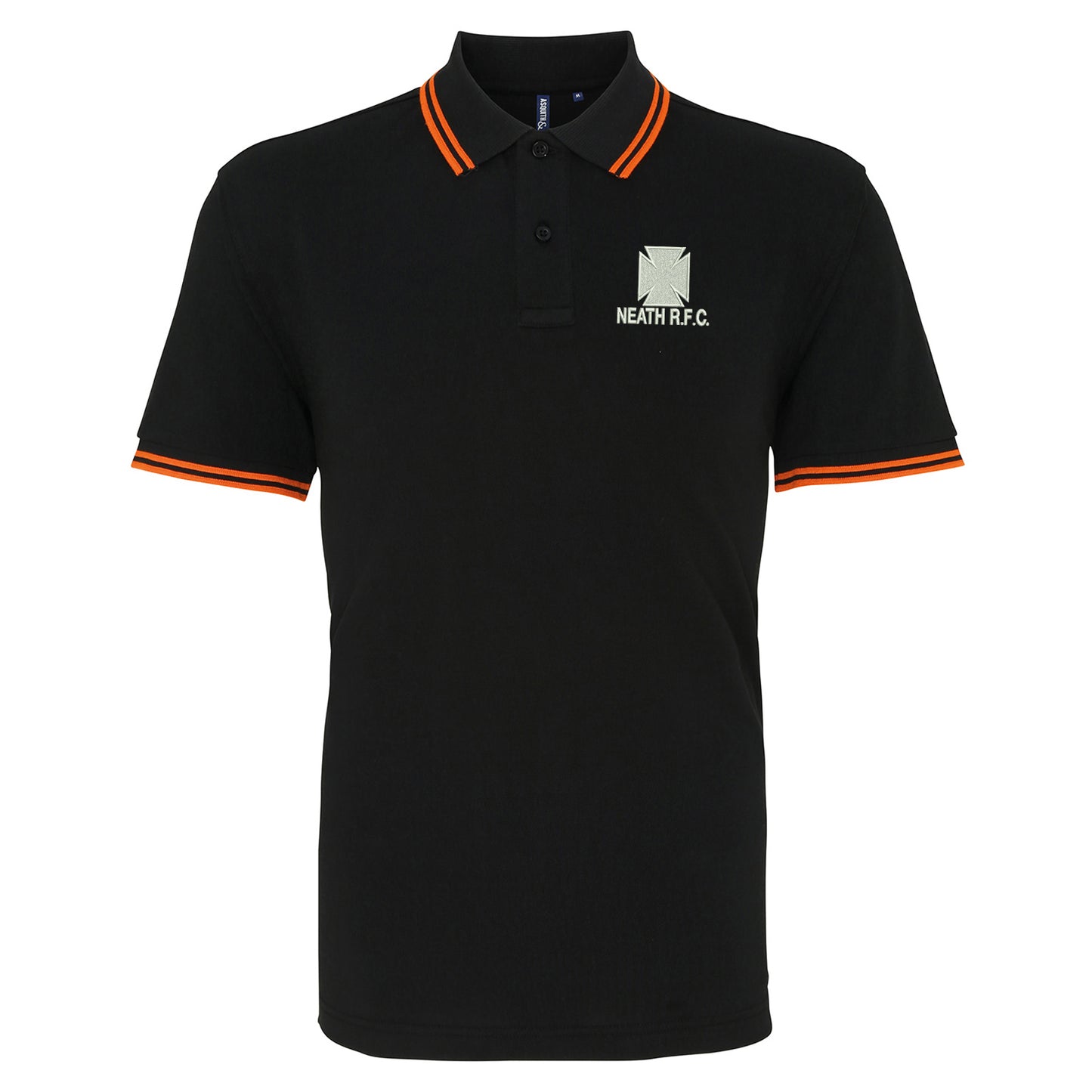 Retro Neath RFC Embroidered Tipped Polo Shirt