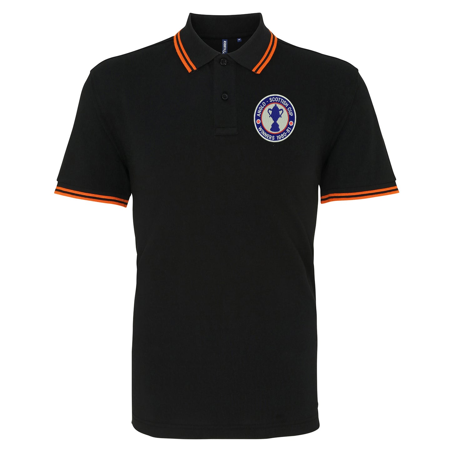 Retro Chesterfield Anglo-Scottish Cup Winners 1981 Embroidered Tipped Polo Shirt