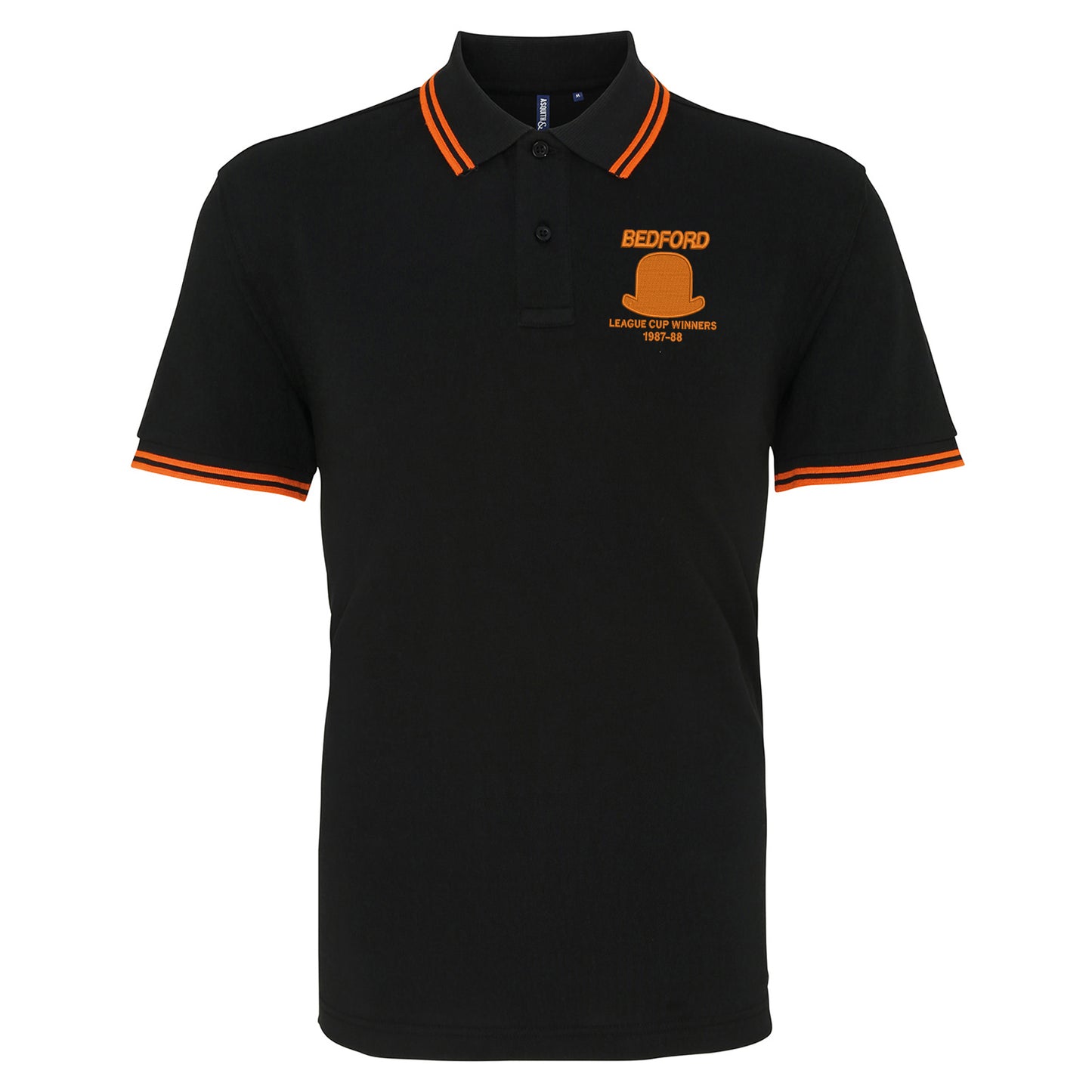 Retro Luton League Cup Winners 1988 Embroidered Tipped Polo Shirt