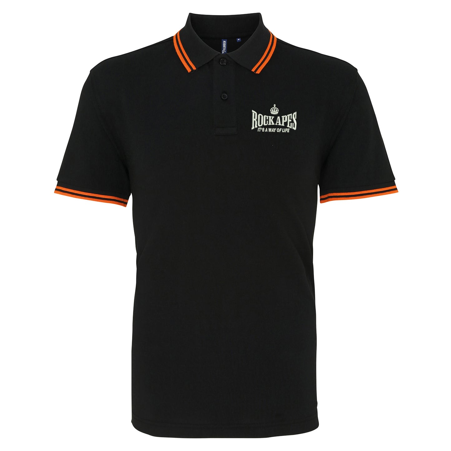Rock Apes It's a Way of Life Embroidered Tipped Polo Shirt