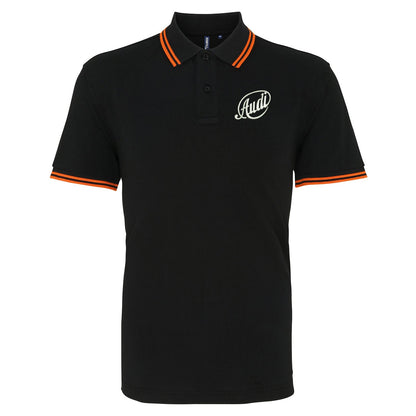 Retro Audi 1909 Embroidered Tipped Polo Shirt