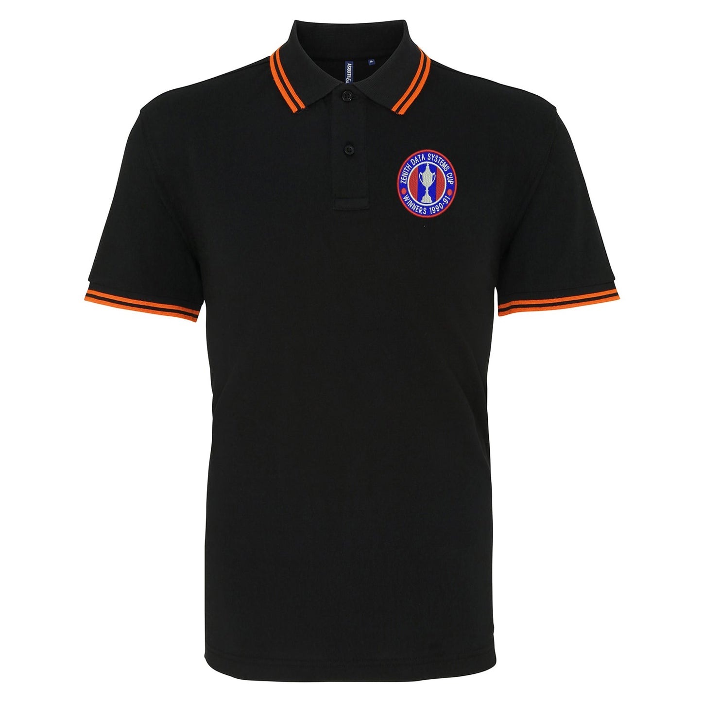 Retro Crystal Palace Zenith Data Systems Cup  Winners 1991 Embroidered Tipped Polo Shirt