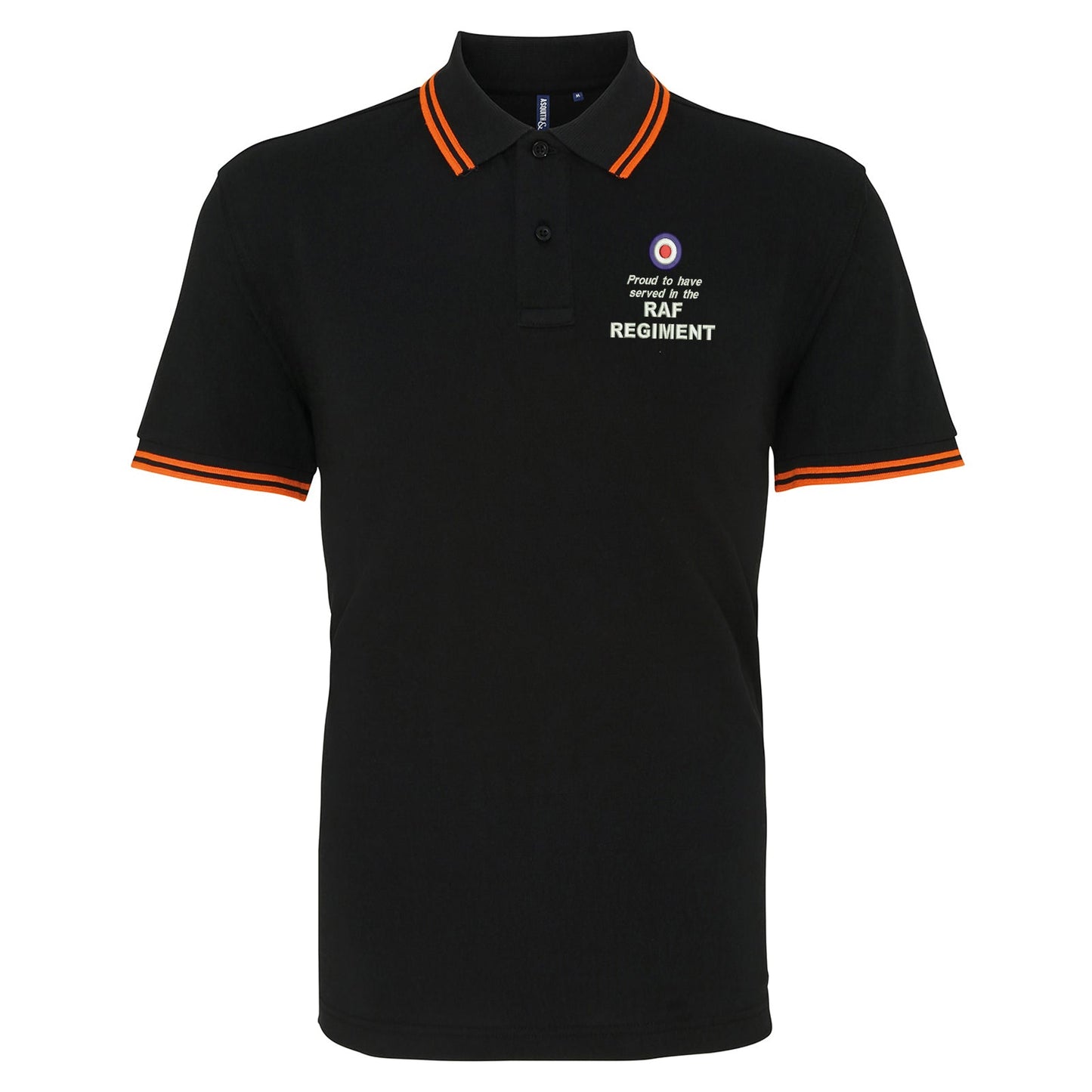 Proud to Have Served in The RAF Regiment Embroidered Tipped Polo Shirt