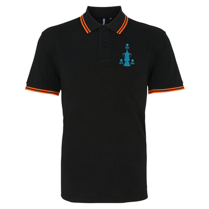 Retro West Ham Three Time Cup Winners Embroidered Tipped Polo Shirt