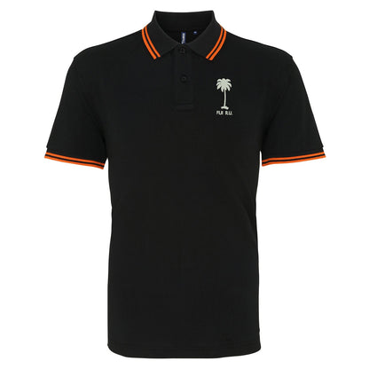 Retro Fiji Rugby 1920s Embroidered Tipped Polo Shirt