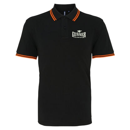 Gunner It's a Way of Life Tipped Polo Shirt