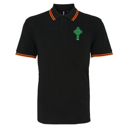 Retro Celtic 1888 Embroidered Tipped Polo Shirt