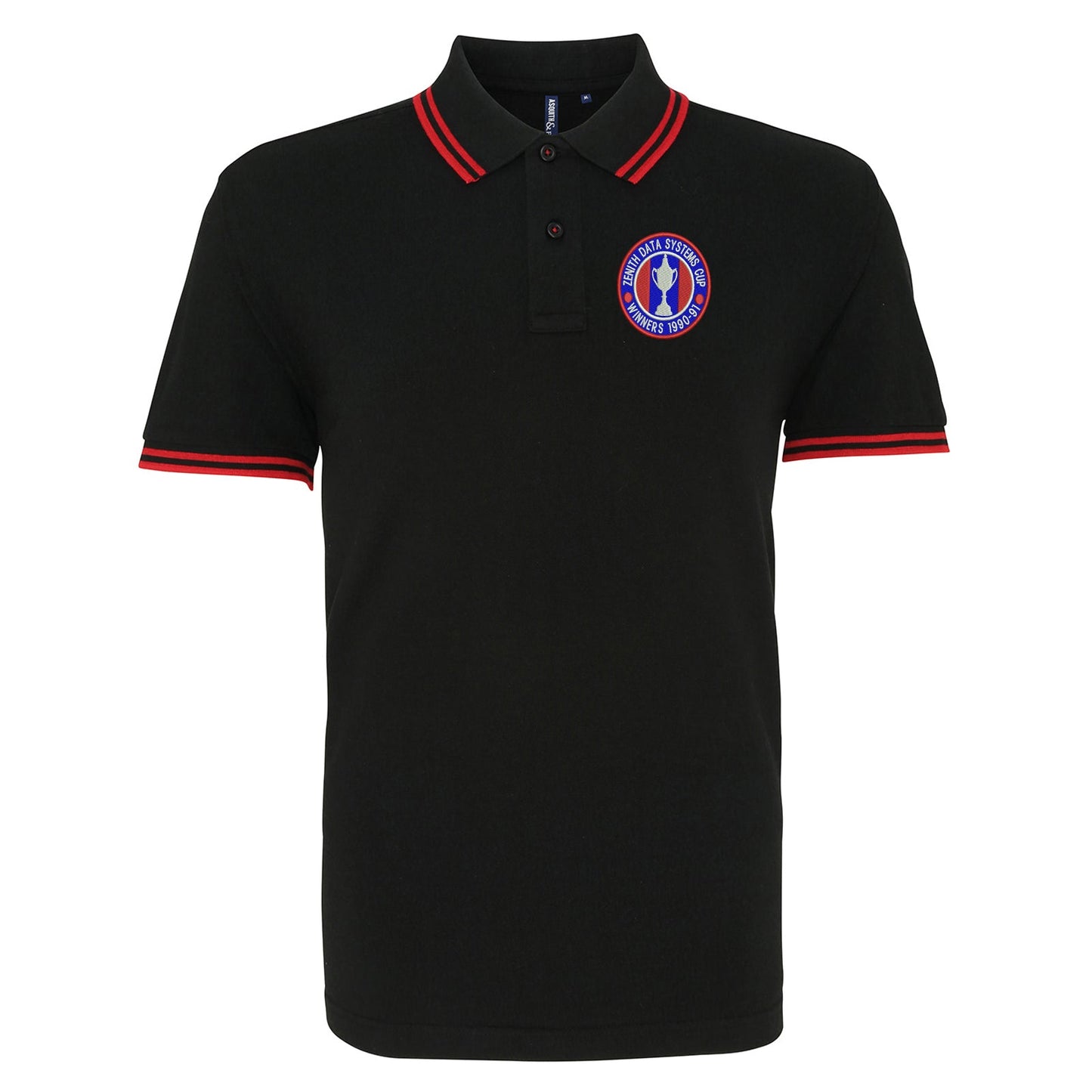 Retro Crystal Palace Zenith Data Systems Cup  Winners 1991 Embroidered Tipped Polo Shirt