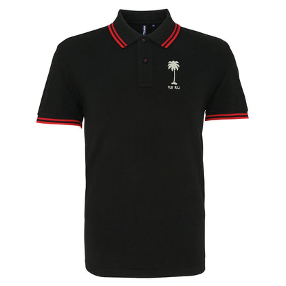 Retro Fiji Rugby 1920s Embroidered Tipped Polo Shirt