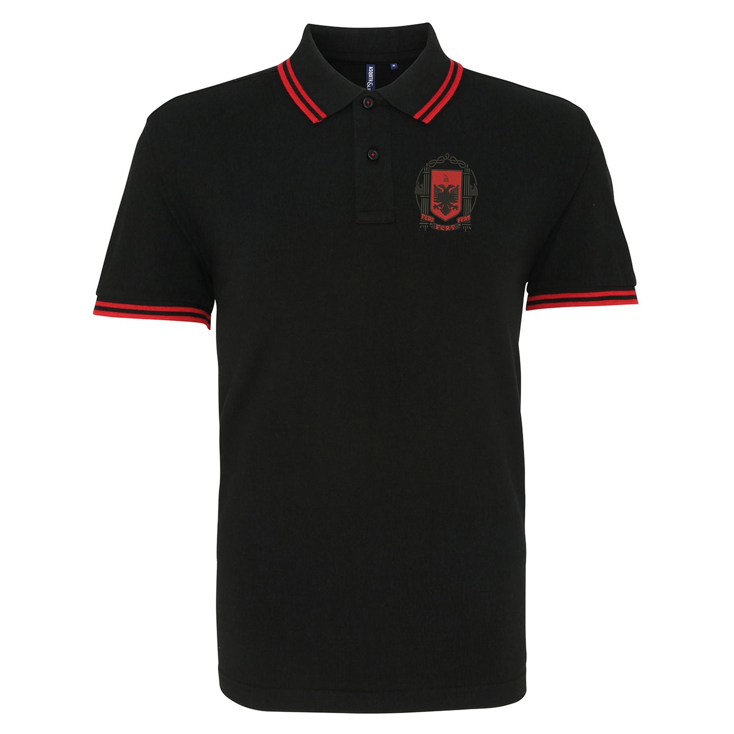 Retro Albania 1935 Embroidered Tipped Polo Shirt