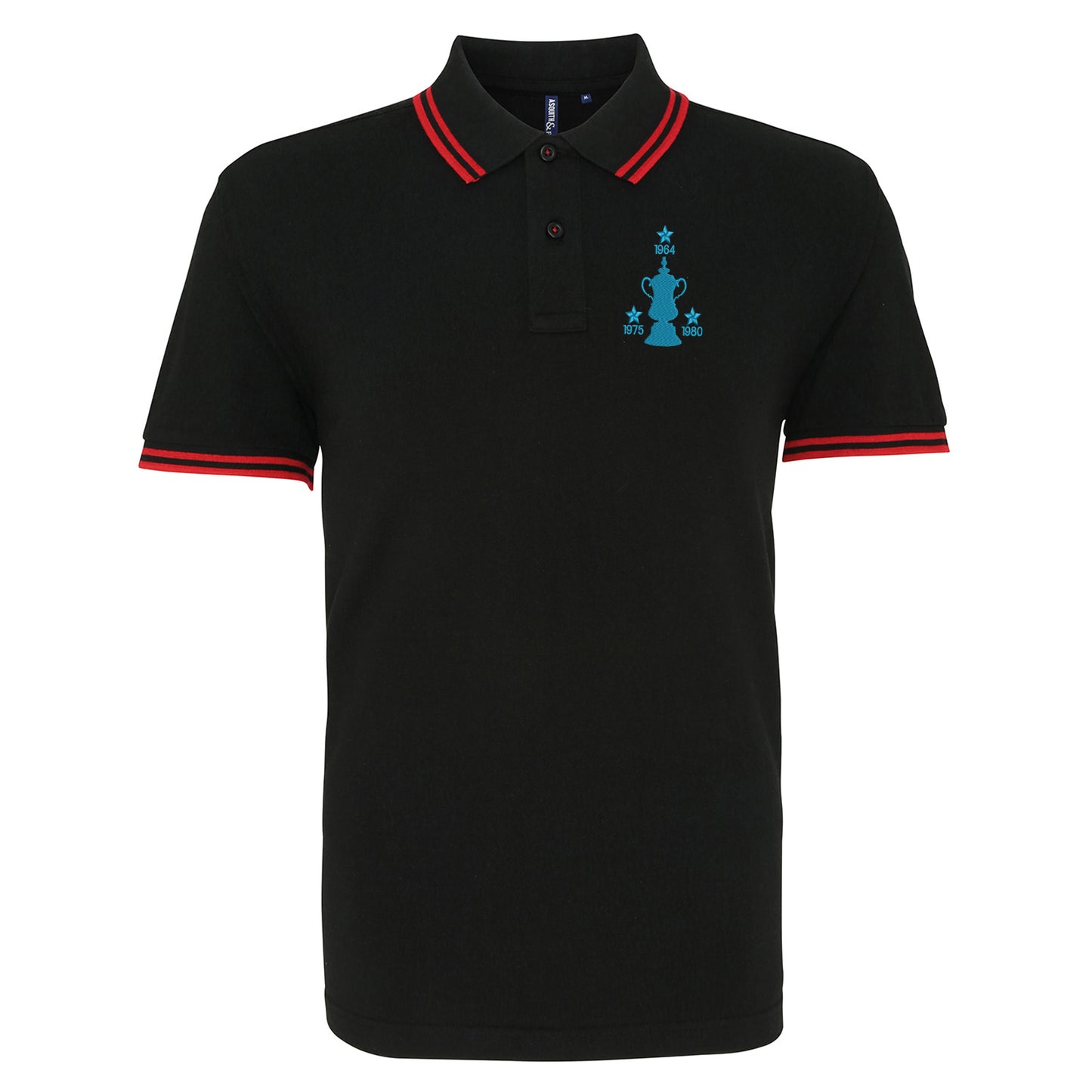 Retro West Ham Three Time Cup Winners Embroidered Tipped Polo Shirt