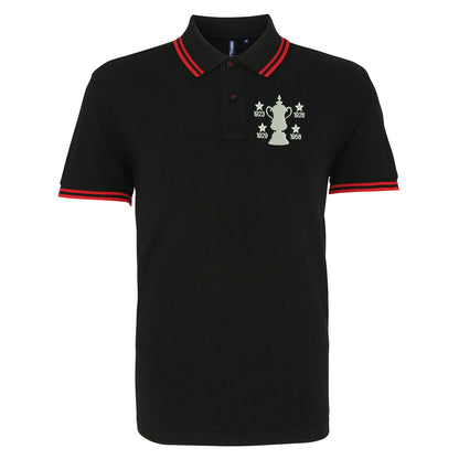 Retro Bolton Four Time Cup Winners Tipped Polo Shirt