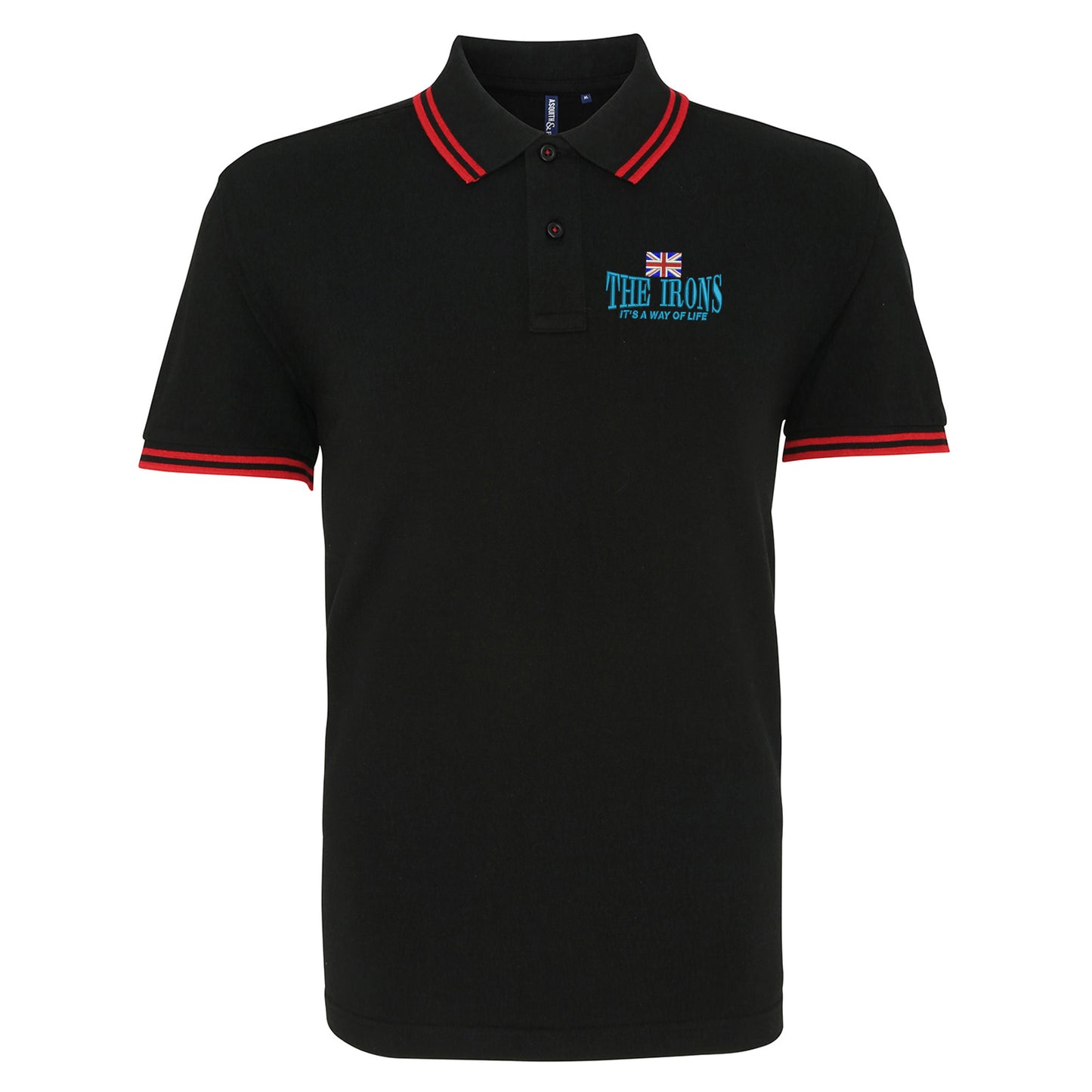The Irons It's Way of Life Union Jack Embroidered Tipped Polo Shirt