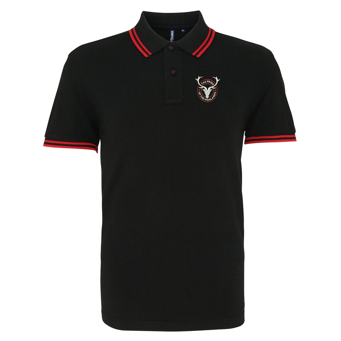 The Pride of The Highlands Embroidered Tipped Polo Shirt