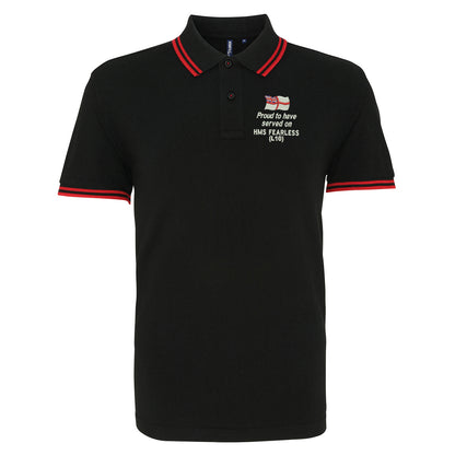 Proud to Have Served on HMS Fearless (L10) Tipped Polo Shirt