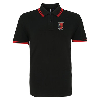 Retro Dial Square Embroidered Tipped Polo Shirt