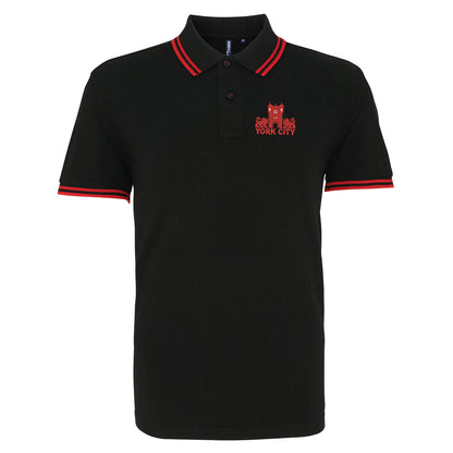 Retro York 1978 Embroidered Tipped Polo Shirt