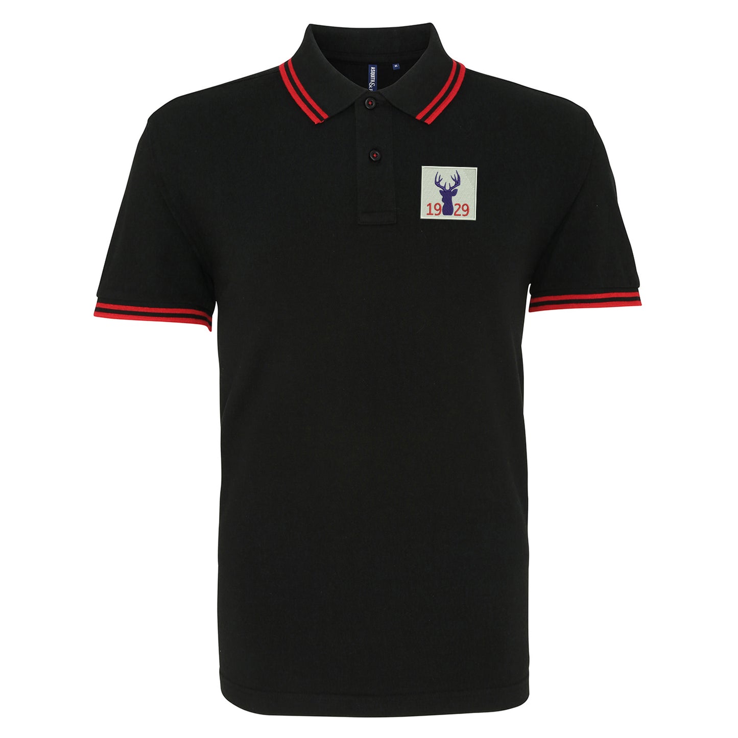 Retro Ross County 1929 Embroidered Tipped Polo Shirt
